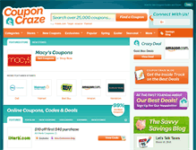 Tablet Screenshot of couponcraze.com